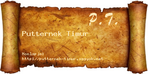 Putternek Timur névjegykártya